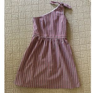 NWT Loft Striped One Shoulder Dress with Tie - 4P